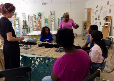 Apprentices and visitors with Sharon Cooper Murray during Piccolo Spoleto 2019